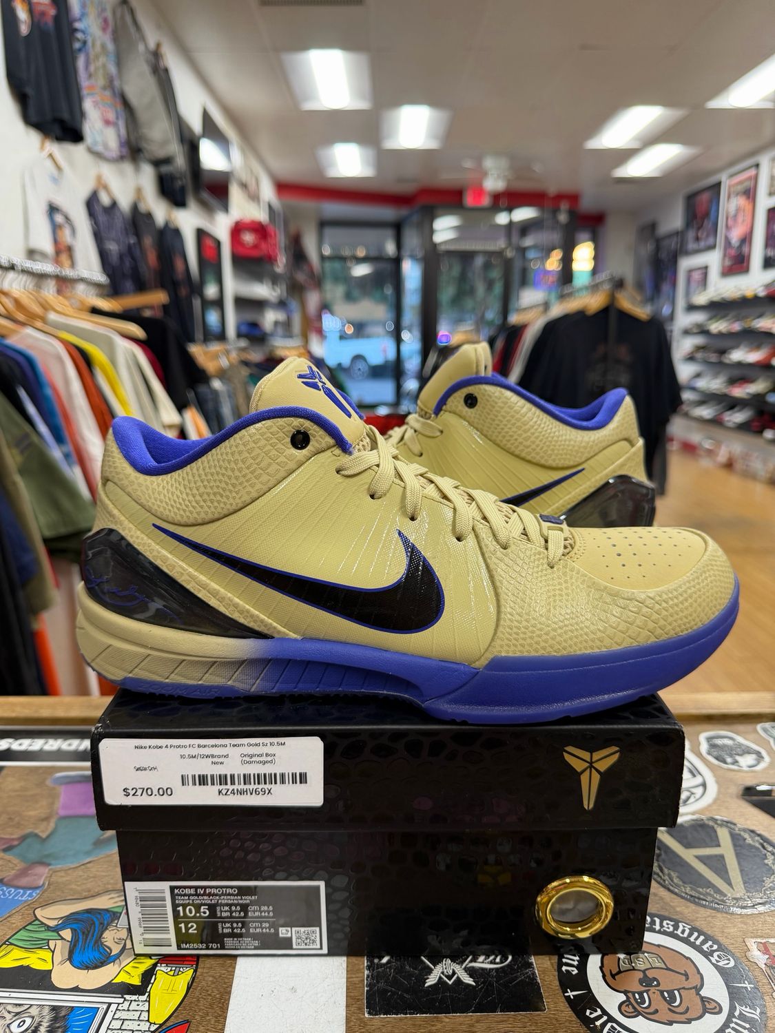 Nike Kobe 4 Protro FC Barcelona Team Gold Size 10.5 (Pre-Owned)
