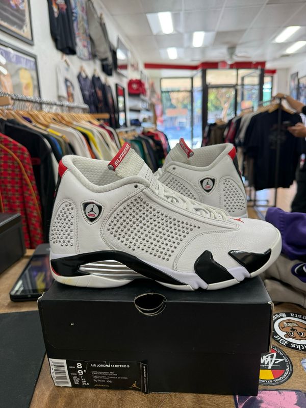 Pre Owned Jordan 14 Retro Supreme White Size 8
