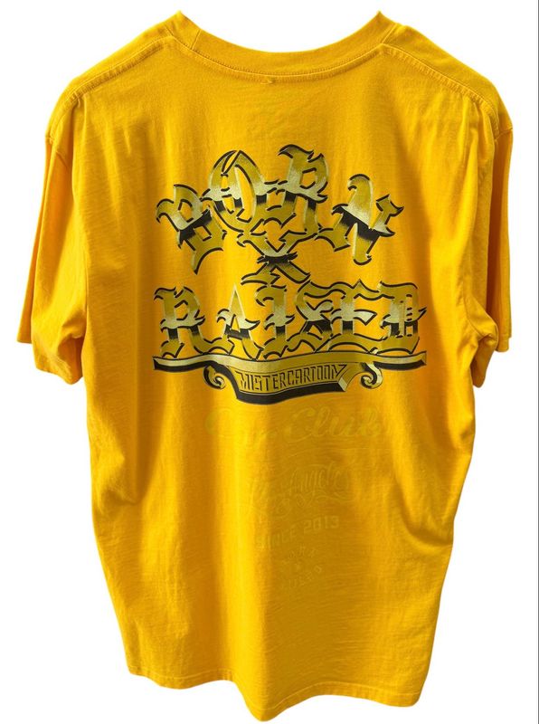 Pre Owned Born x Raised Mister Cartoon Car Club Los Angeles Tee Size L