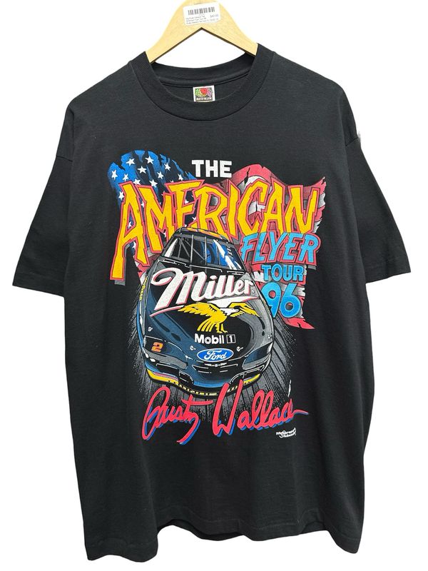 Vtg Rusty Walace The American Flyer Tour '96 Rusty Wallace Tee Size XL 23x32