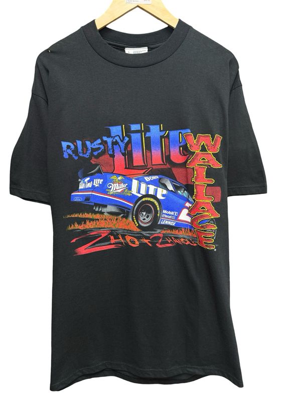 Vtg Rusty Wallace 2 Hot 2 Handle Tee Size L 21x33