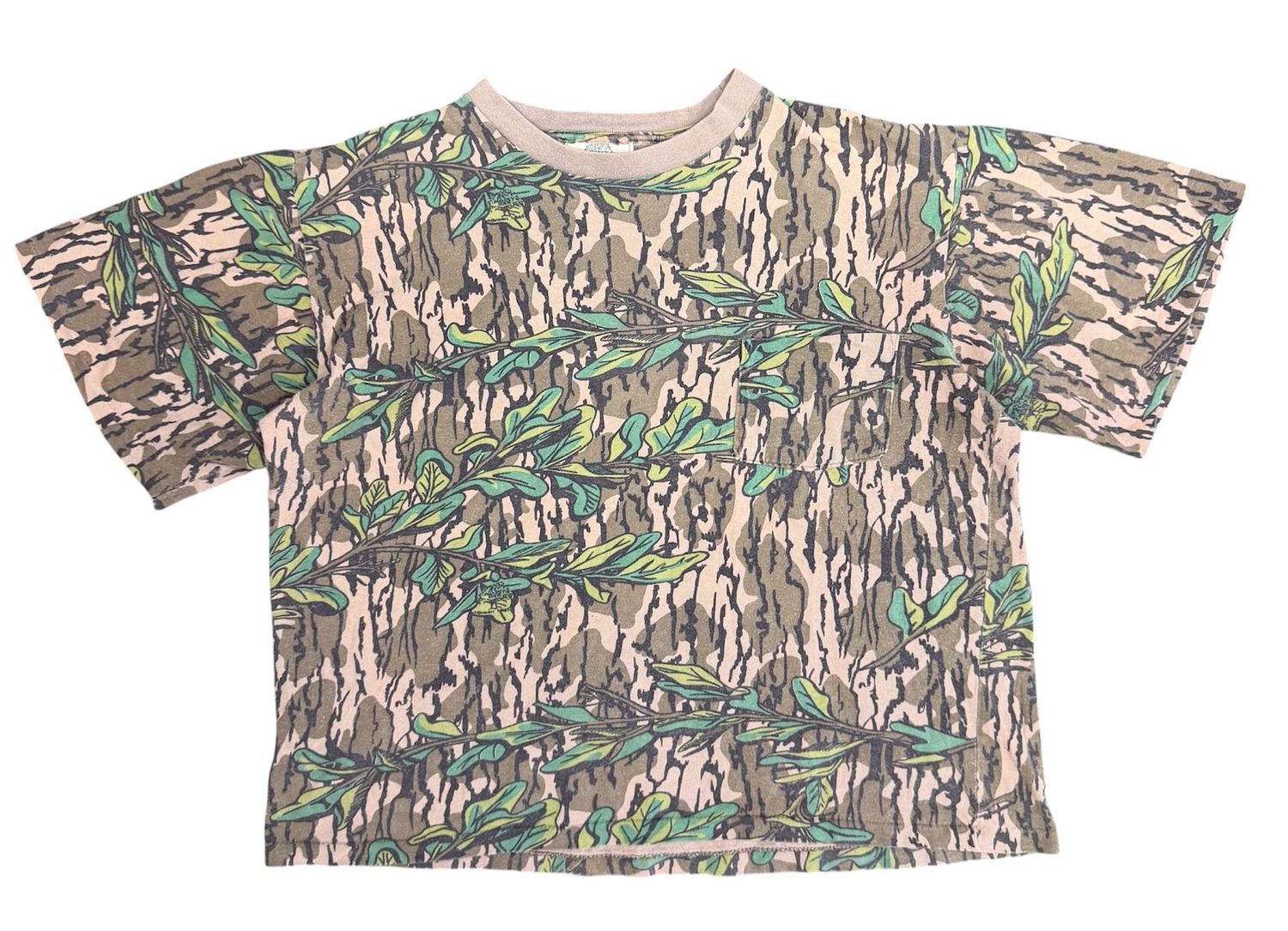 Vintage Camo Boxy Cropped Tee Large 26x25
