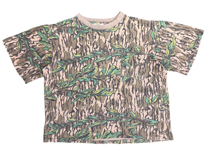 Vintage Camo Boxy Cropped Tee Large 26x25