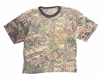Vintage Real Tree Camo Pocket Tee Size Large 22.5x28