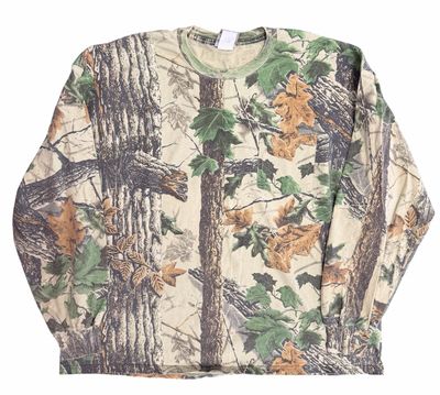 Vintage Real Tree Camo Long Sleeve Shirt XL 27x30
