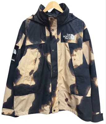 Pre Owned Supreme The North Face Bleached Denim Print Mountain Jacket Black FW21 Size L