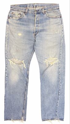Vintage Levi's 501 Button Fly Distressed Jeans 34x31
