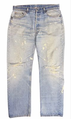 Vintage Levi's Jeans 501 Button Fly Paint Splatter 36x30