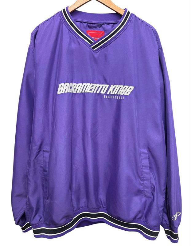Vtg Reebok Sacramento Kings V Crewneck Pullover Size XL