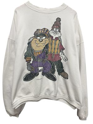 Vtg Sun Sportswear Looney &amp; Taz Crewneck Size 1X 31x28