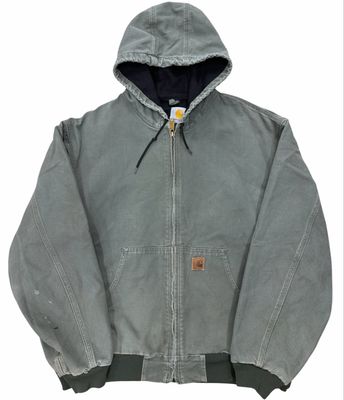 Vintage Carhartt Work Hooded Jacket Green Size 2XL