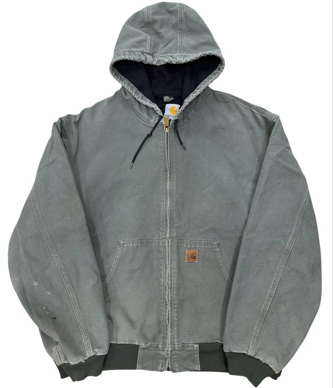 Vintage Carhartt Work Hooded Jacket Green Size 2XL
