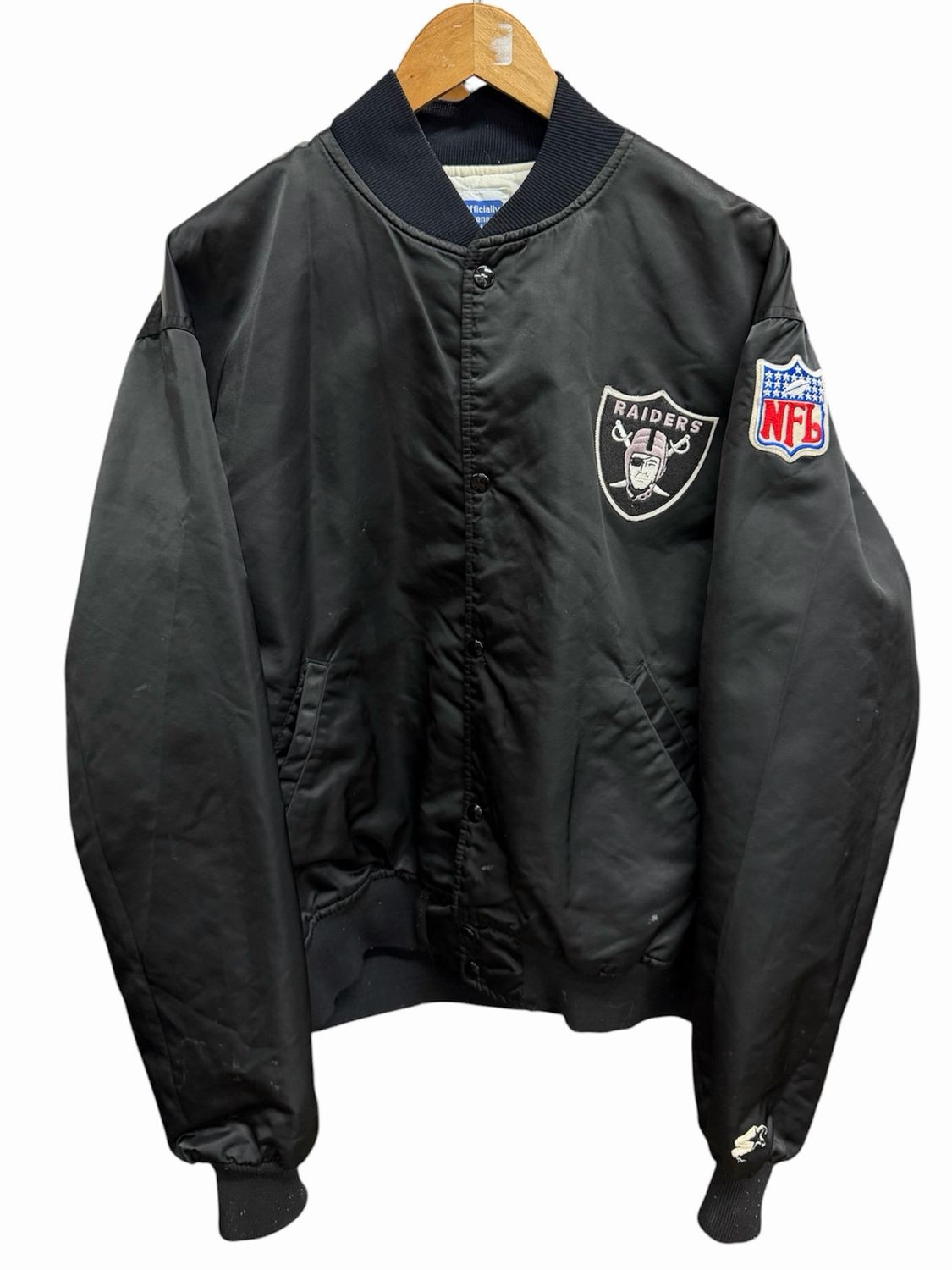 Vintage Raiders Curve Spellout Starter Jacket Size XXL