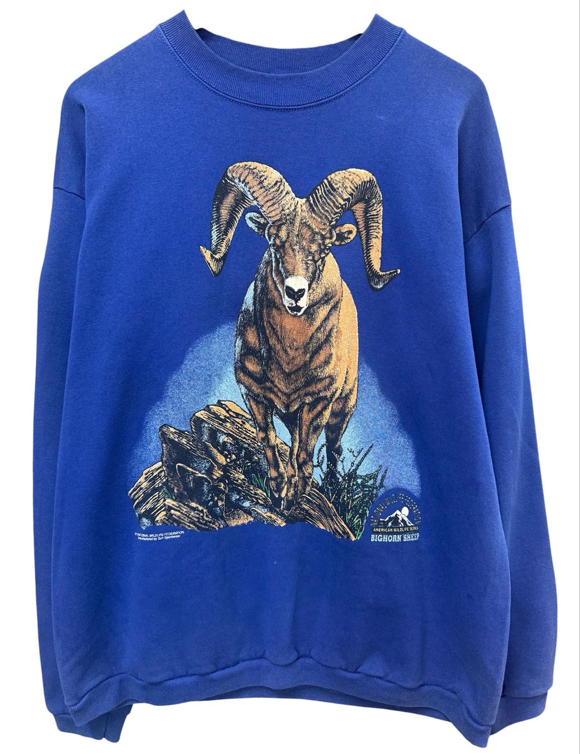 Vtg American Wildlife Series Bighorn Sheep Crewneck Size XL 23x29