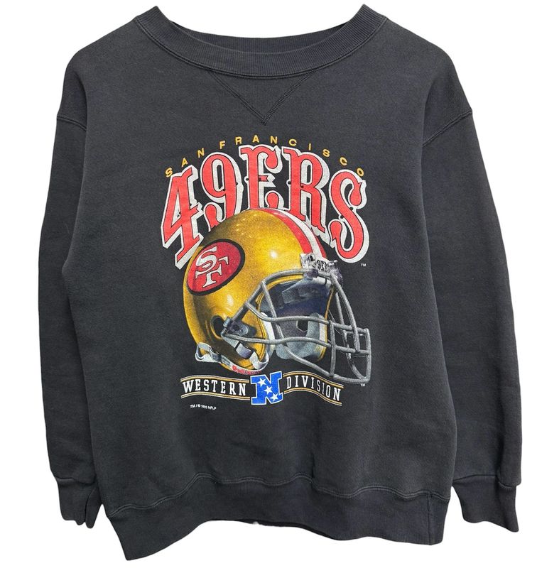 Vtg  SF 49ers Western Division Crewneck Size L Youth 19x24