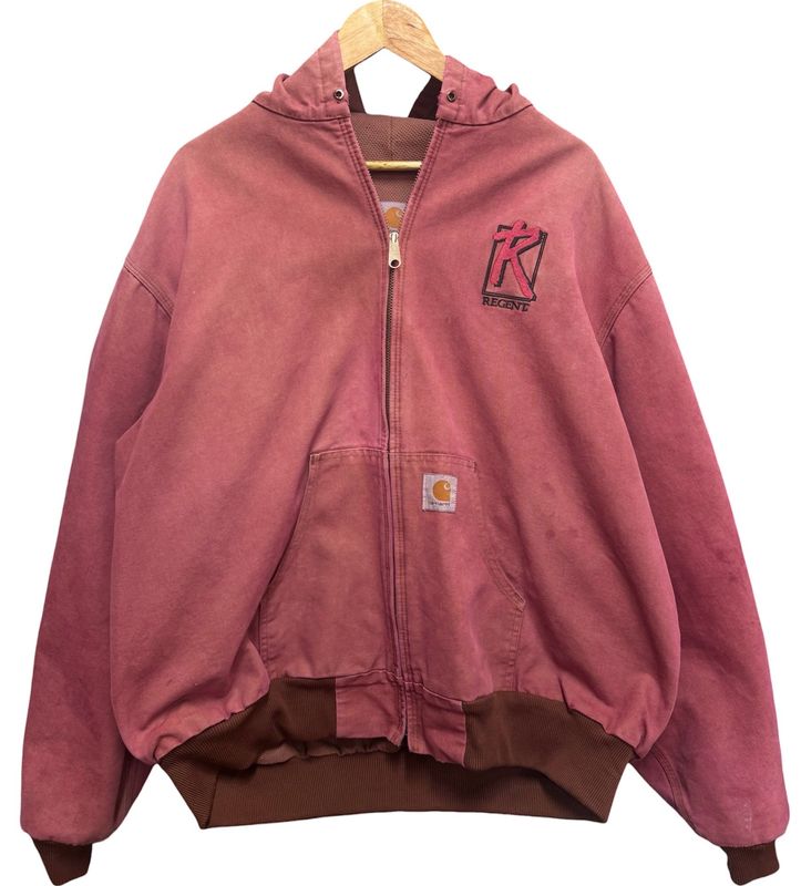 Vintage Carhartt Work Jacket Red Dyed Size XL