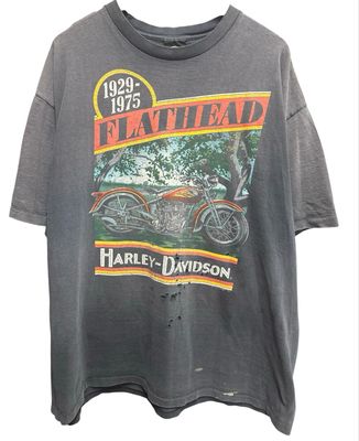 Vintage Harley Davidson Flathead Distressed Tee Size XXXL 28x32