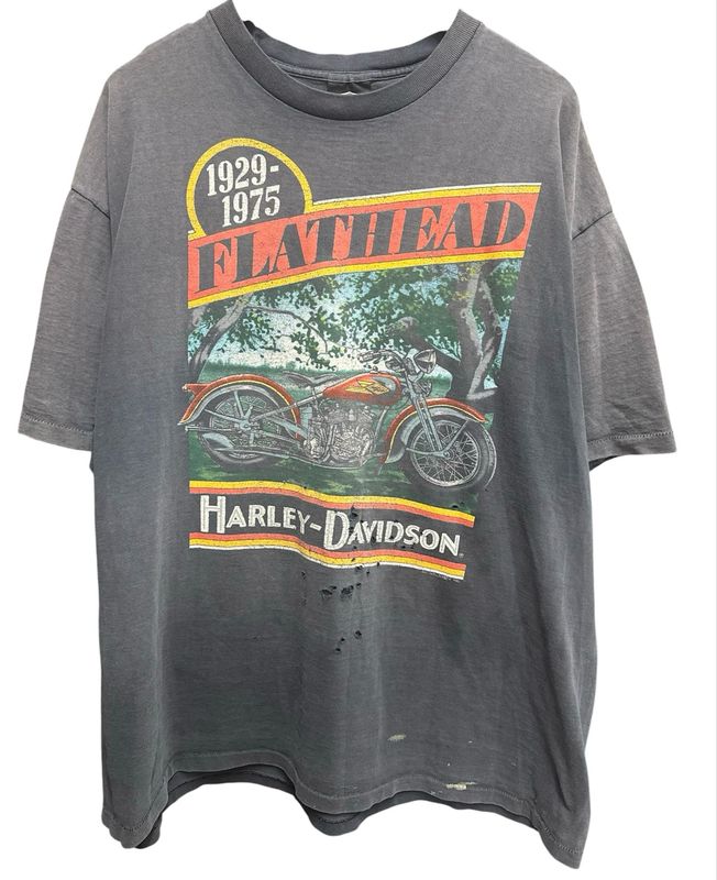 Vintage Harley Davidson Flathead Distressed Tee Size XXXL 28x32