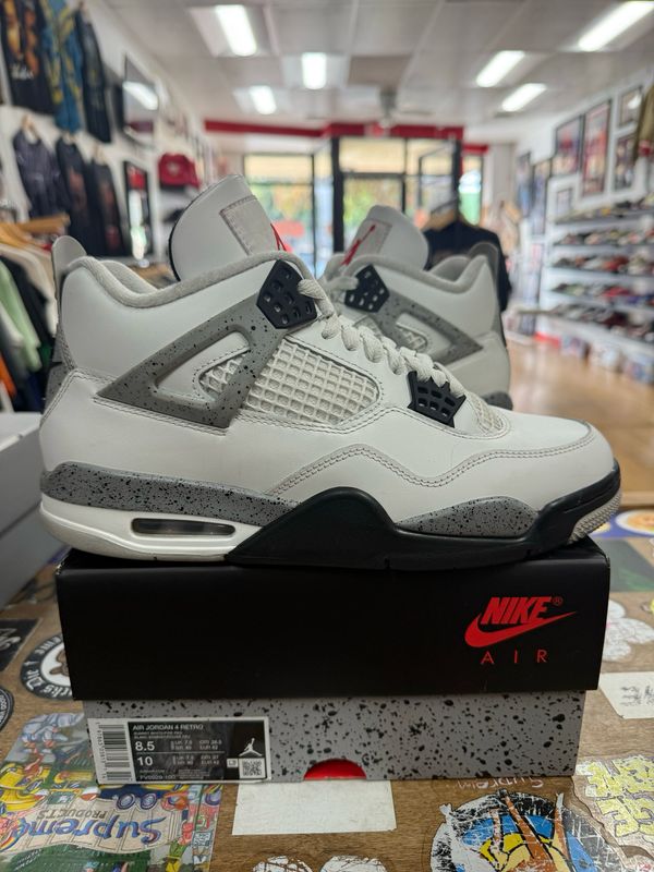 Pre Owned Jordan 4 Retro White Cement (2025) Size 8.5