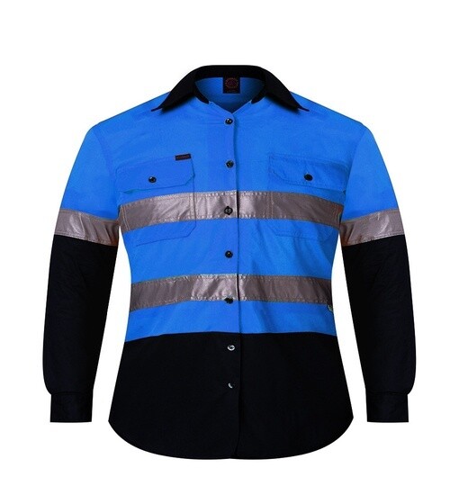 Rite Mate Kids 2 Toned L/S Taped - RM4050R, Size: Y0, Colour: Blue/Navy
