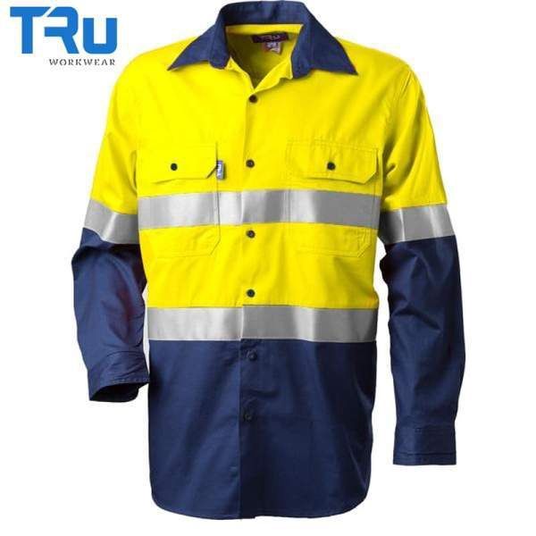 Tru Workwear Lightweighted Vented L/S Hi-Vis Drill Shirt Wtih Reflective Tape - DS2166T1