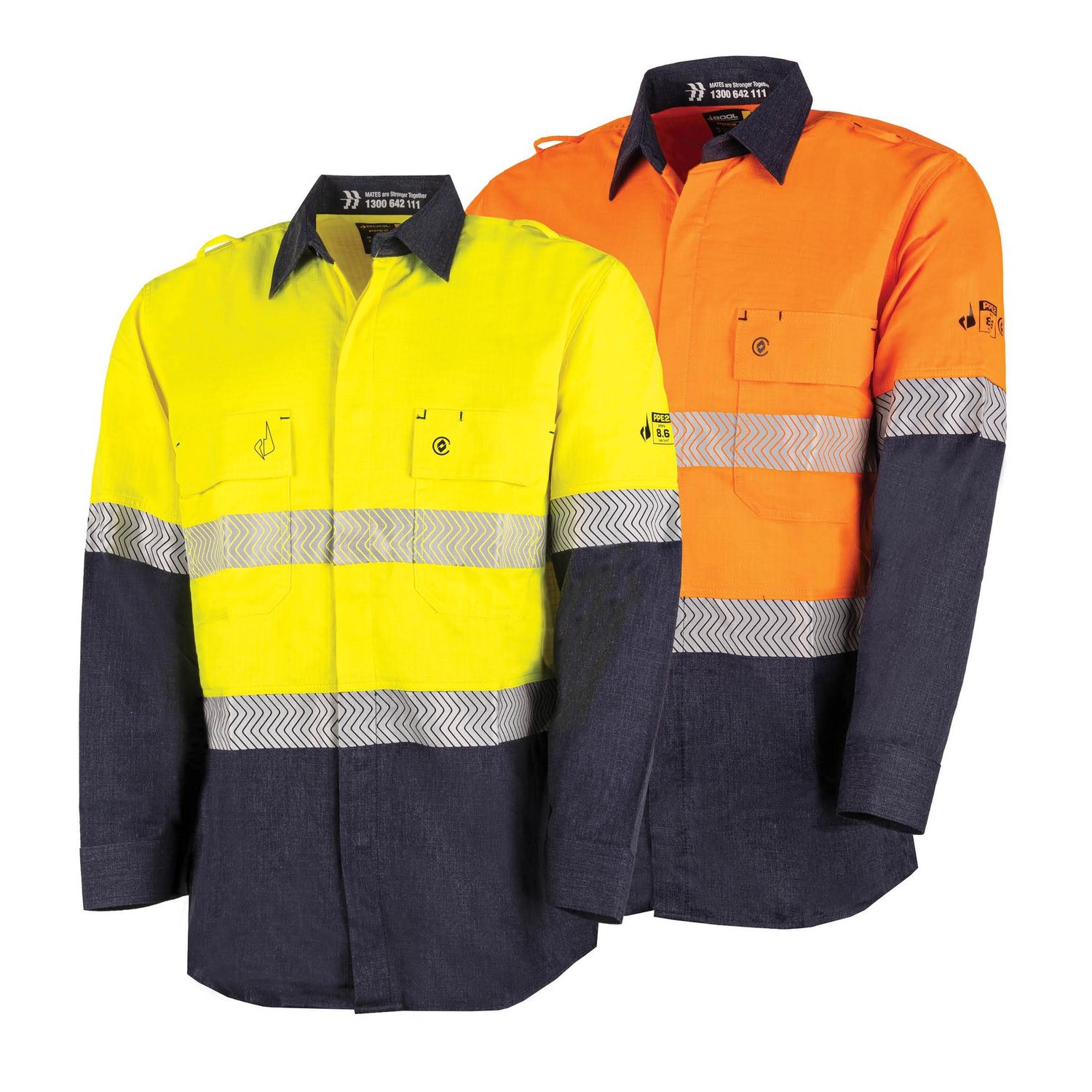 Bool Ultra Light Weight PPE2 Two Tone FR Shirt With Segmented FR Reflective Tape