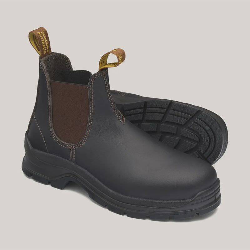 Blundstone Unisex Elastic Sided Safety Boot - Brown
