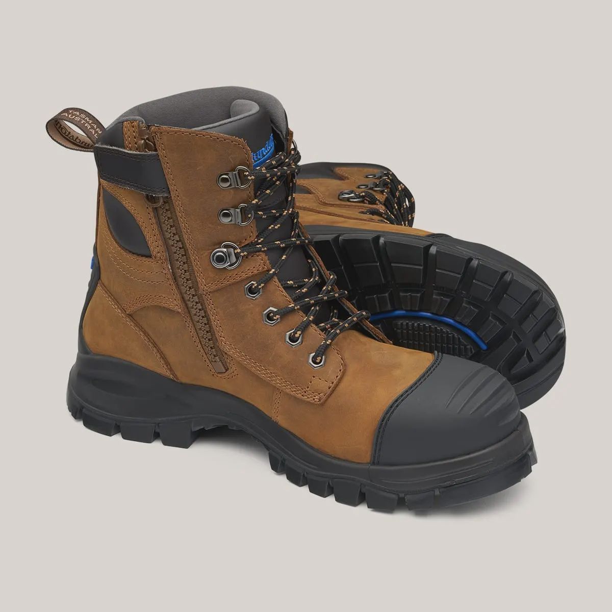 Blundstone Work Series Zip Up Boots - Saddle Brown