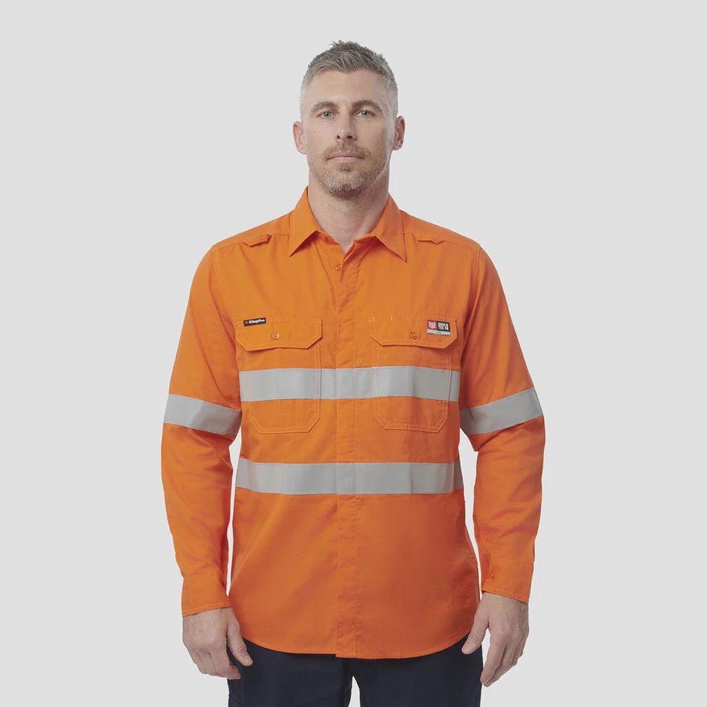 Shieldtec LENZING™ FR Hi-Vis Spliced Open Front Taped Shirt PPE2
