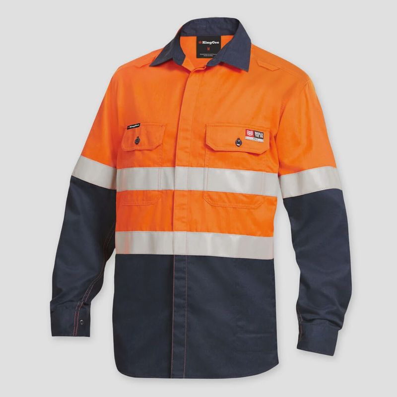 King Gee FR Hi Vis Spliced LS Shirt Tape - K84000