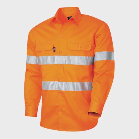 Lightweight Vented Hi Vis Drill Shirt With Reflective Tape
