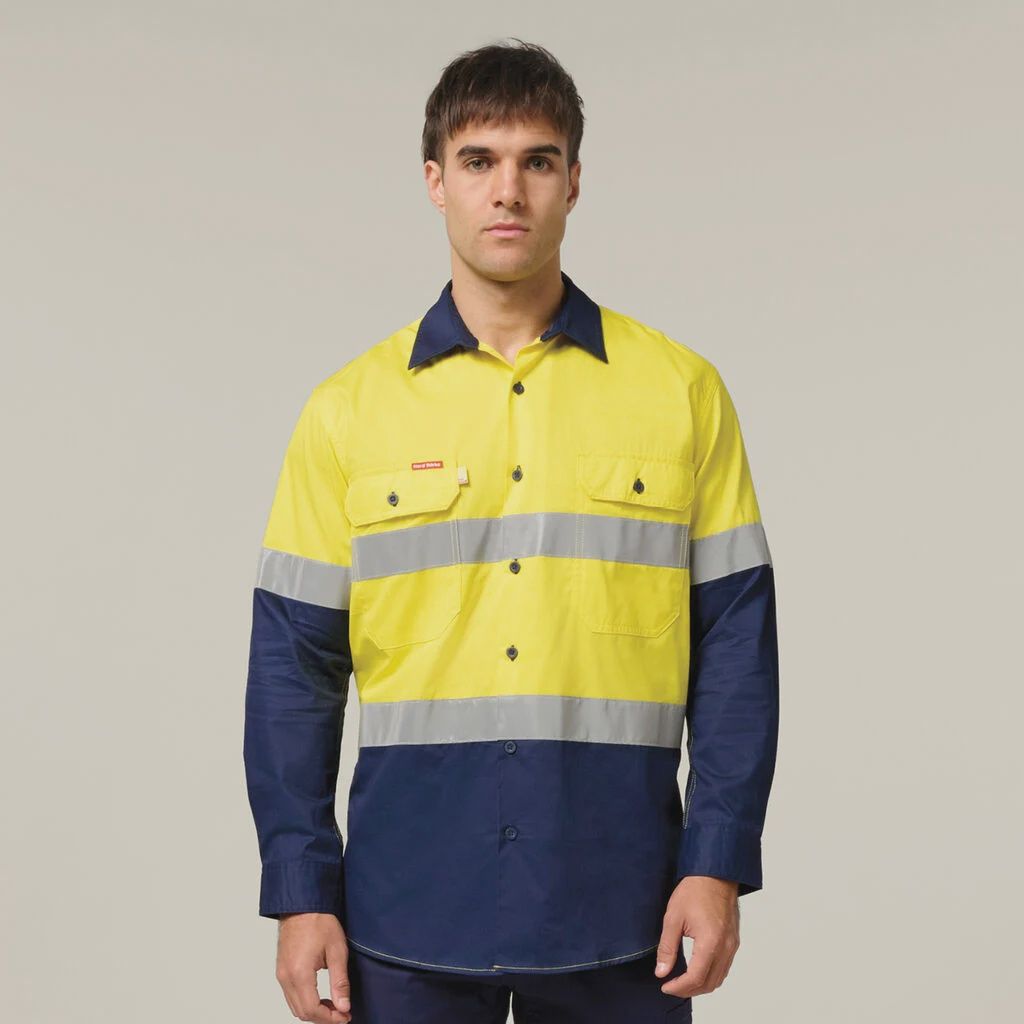 Hard Yakka Core Two Toned Vented Taped Long Sleeve Shirt Y07978