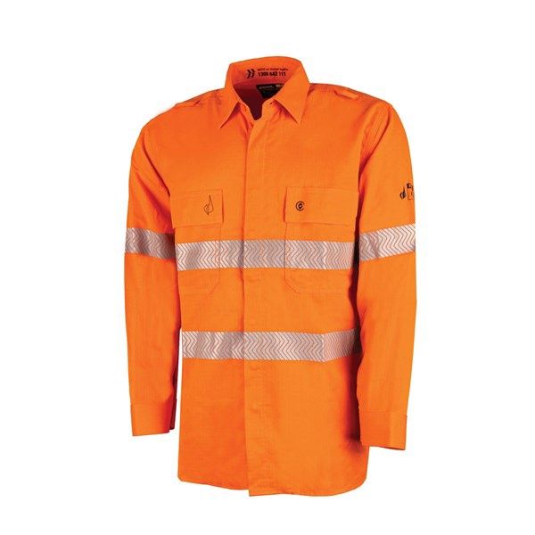 Bool FR Regular Weight PPE Category 2 Hi-Vis Shirt with Segmented FR Reflective Tape