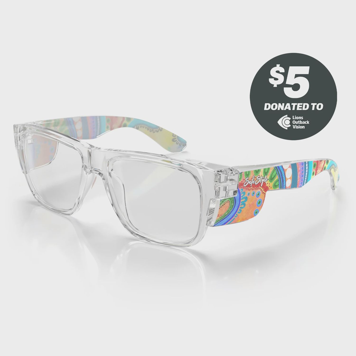 Fusions Clear Frame Clear Lens Art Series V.3 Safety Glasses