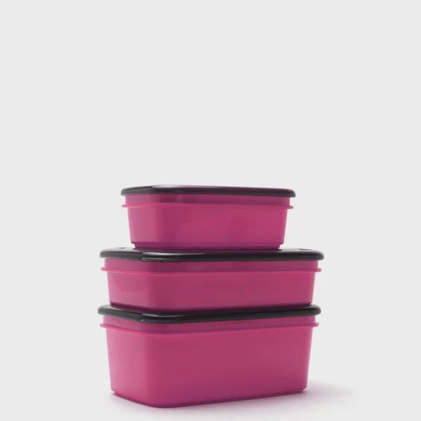 1100 ml Crib Containers - Vacuum Seal - Assorted 3pck - Pink