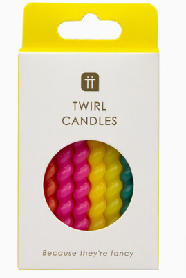 Twisted Rainbow Birthday Candles - 8 pk