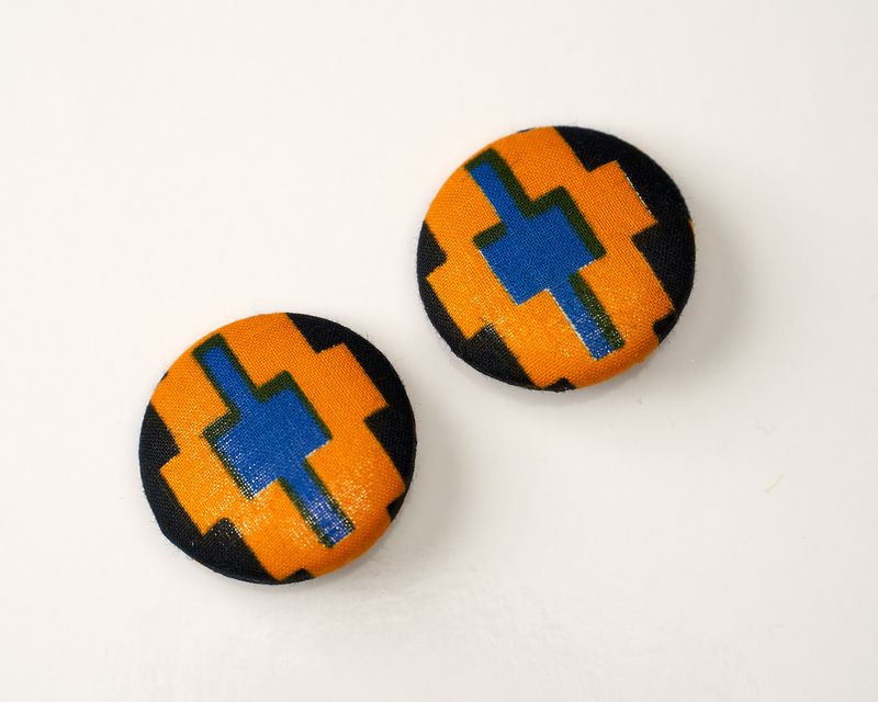 Chic Covered Button Earrings