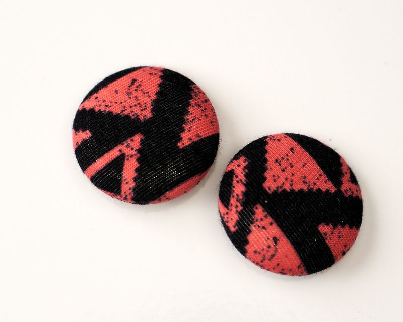 Chic Round Covered Button Earrings