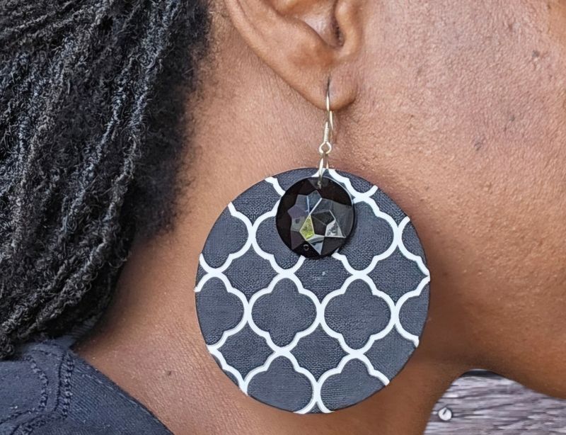 Striking Black and White Earrings