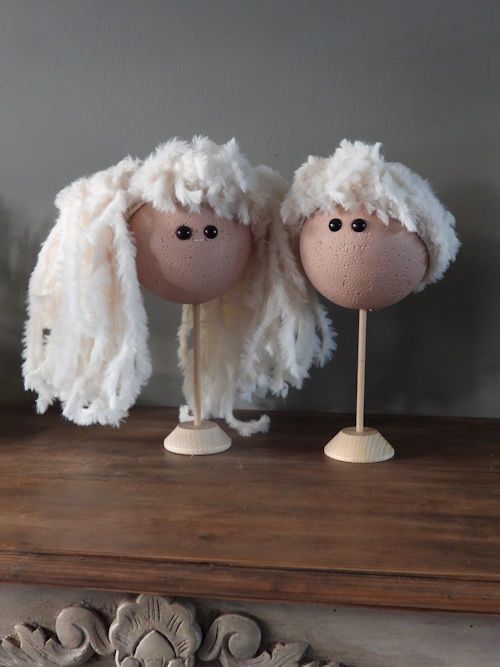 Funny pruiken set ivoor