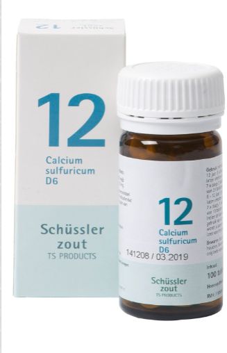 Schussler celzout  nr. 12 Calcium sulfuricum 100 tabletten