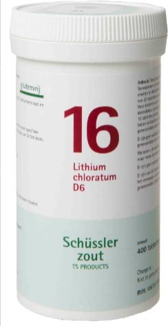 Schussler celzout nr. 16 Lithium chloratum 400 tabletten