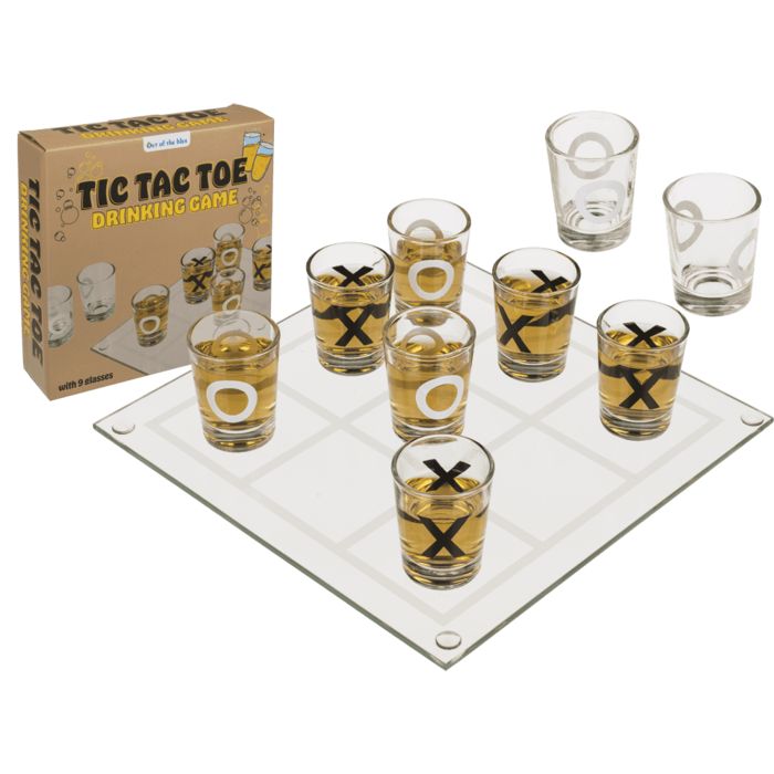 Tic tac toe Drinking game 9 glasses