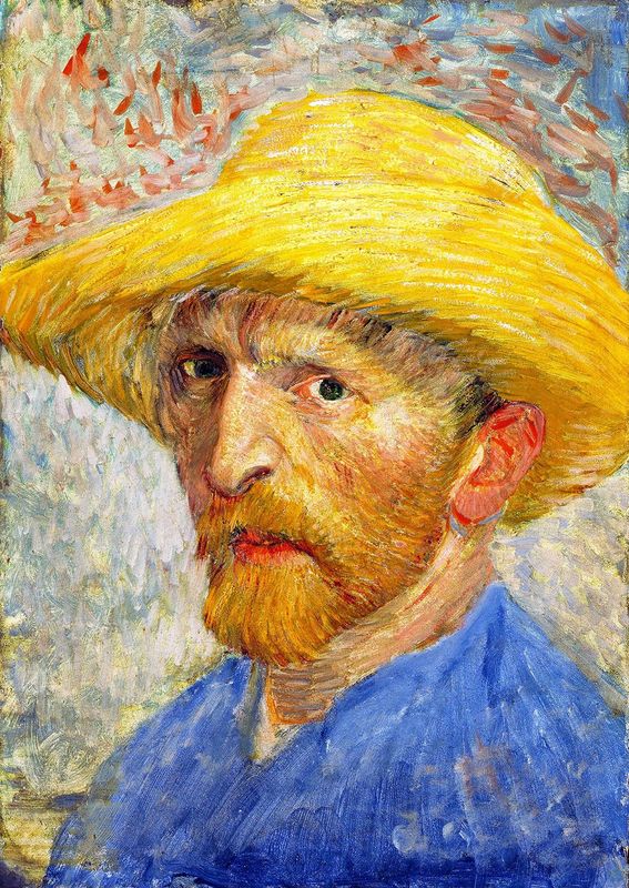 Vincent Van Gogh - Self-portrait with a Straw Hat (1000)