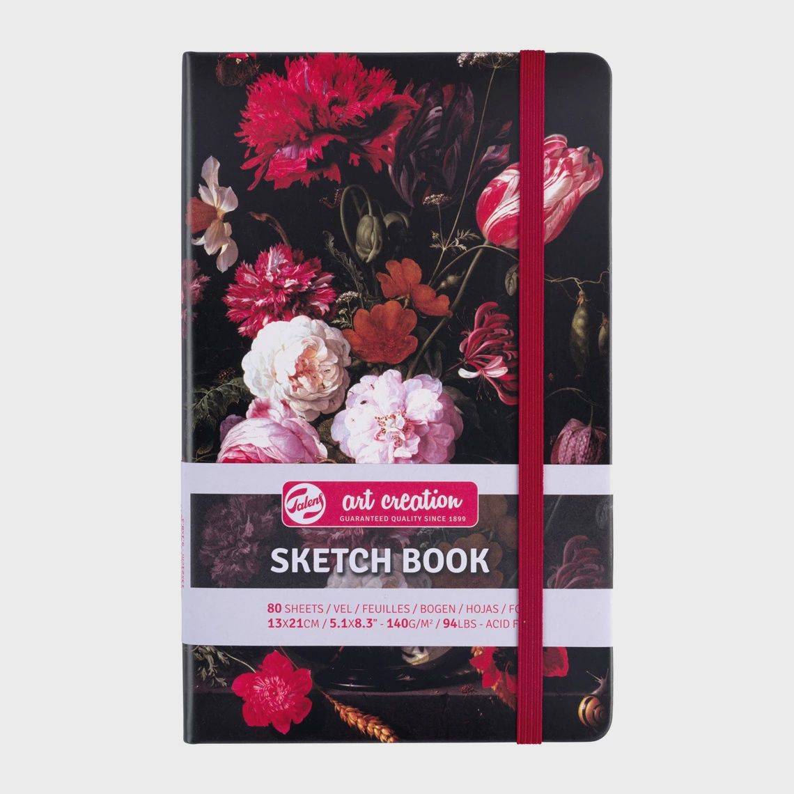 Schetsboek Stilleven met bloemen in een glazen vaas | 13 x 21 cm, 140 g, 80 vellen