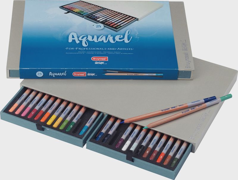 Bruynzeel Design set van 24 aquarelpotloden in mooie bewaardoos