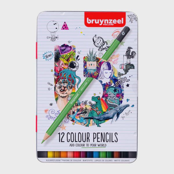 Bruynzeel set van 12 kleurpotloden in een mooi blik