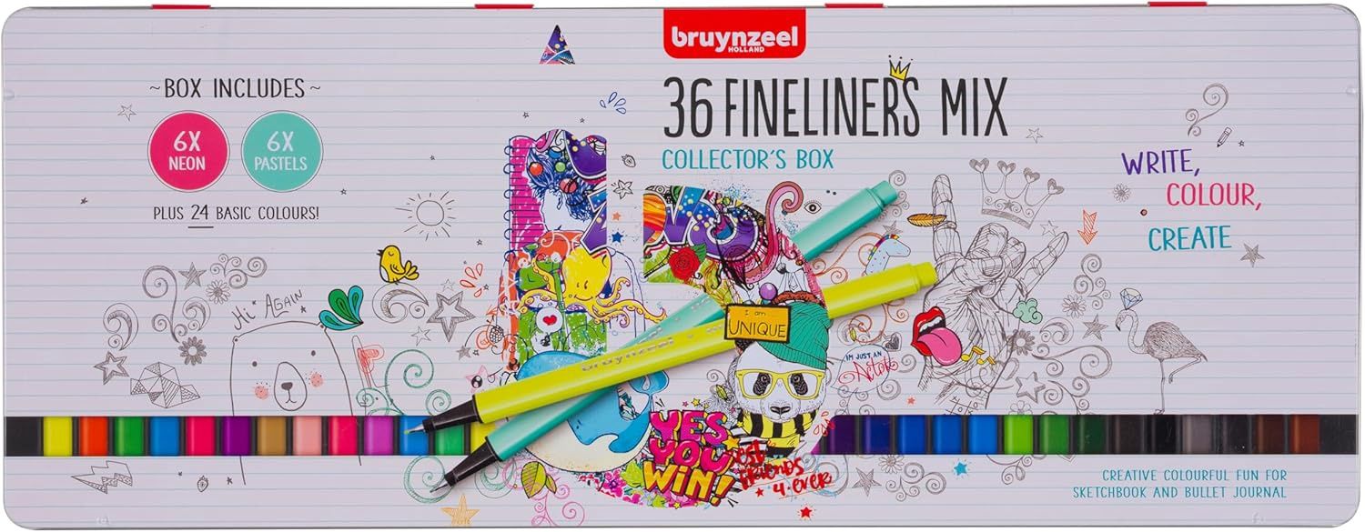 Set van 36 Bruynzeel fineliners