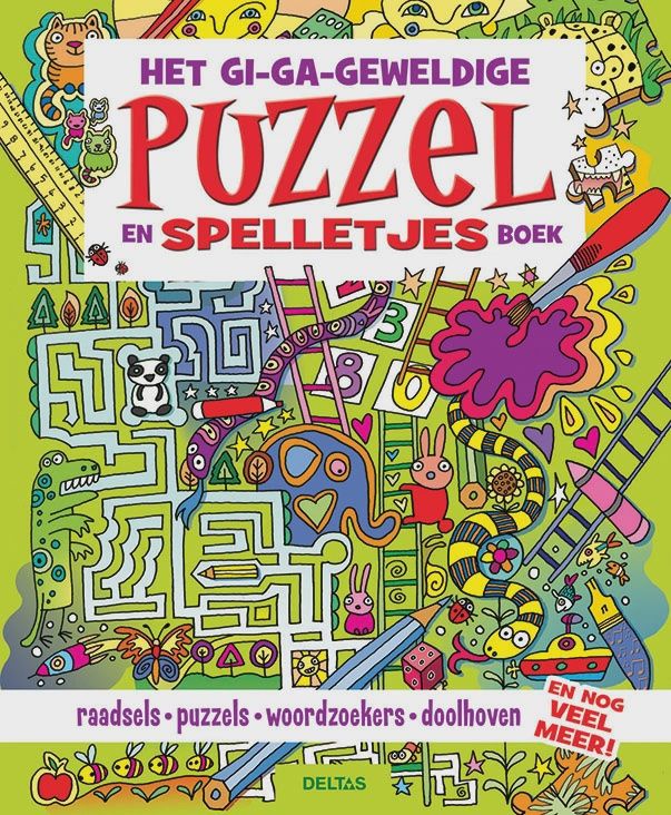 Het gi-ga-geweldige puzzel en spelletjesboek
