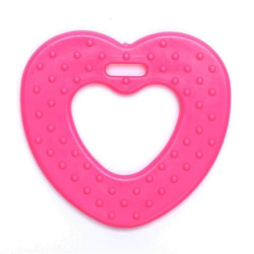 Bijtring hart met noppen 2 stuks, Kleur: 787 rose